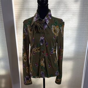 Marc Jacobs Brown Floral Fabric. Runway Spring 2020